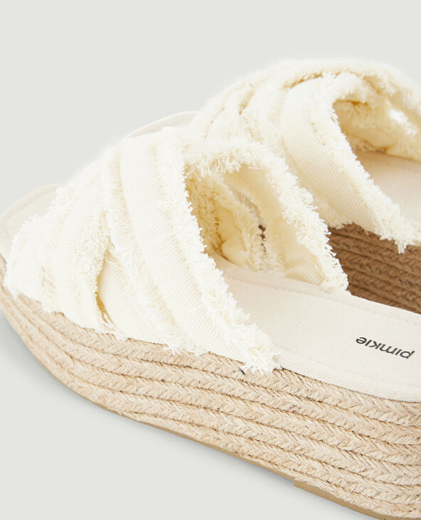 Mules semelles compensées en corde blanc - Pimkie