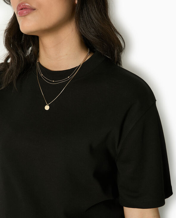 T-shirt ample et court noir - Pimkie