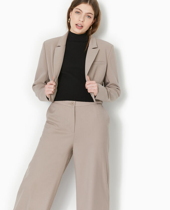 Veste blazer courte avec pinces beige - Pimkie