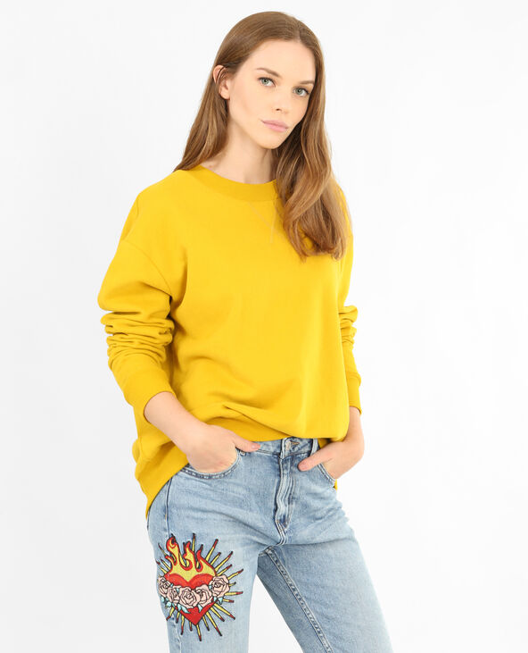 Sweat basique jaune ocre - Pimkie