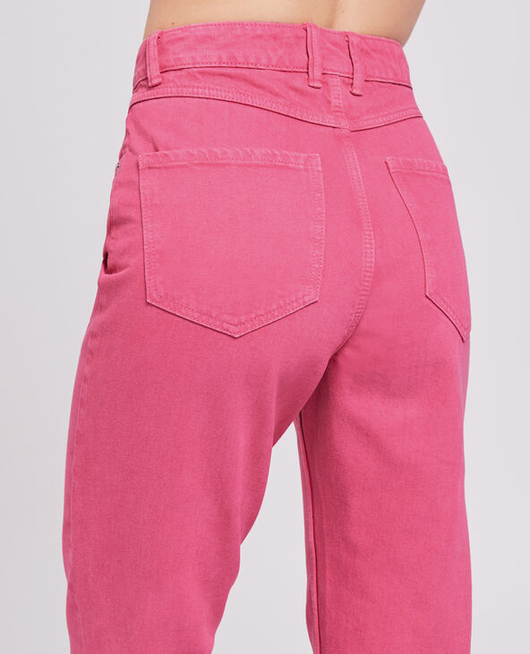 Jean droit taille haute rose fuchsia - Pimkie