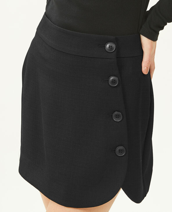 Jupe courte boutonnée noir - Pimkie