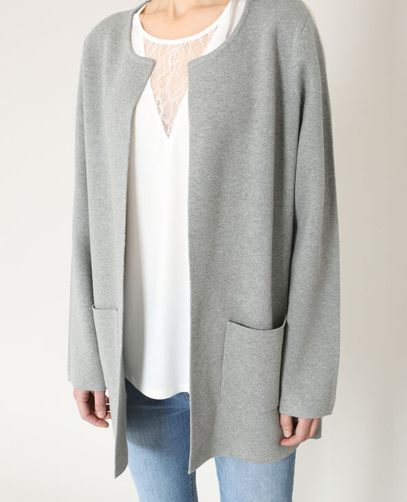 Gilet droit gris chiné - Pimkie