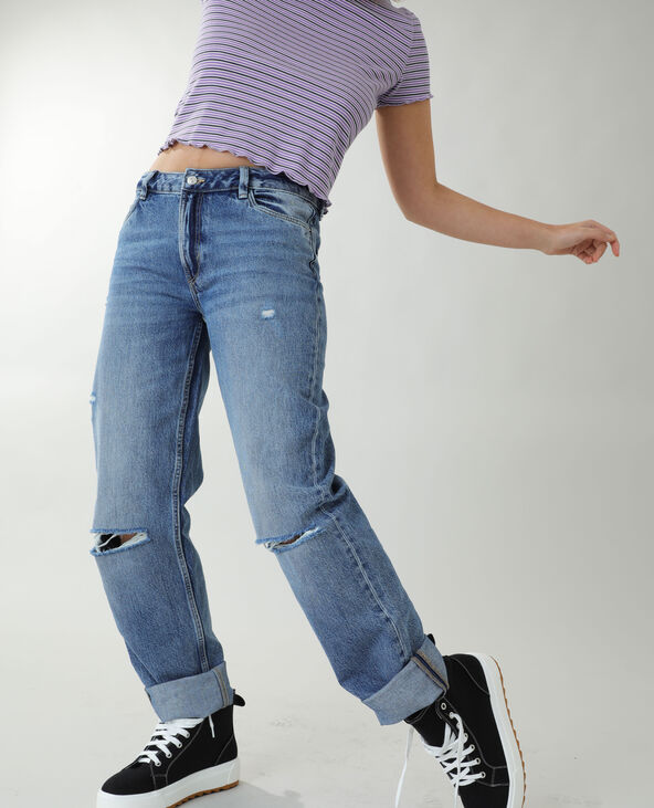 Jean straight high waist bleu - Pimkie