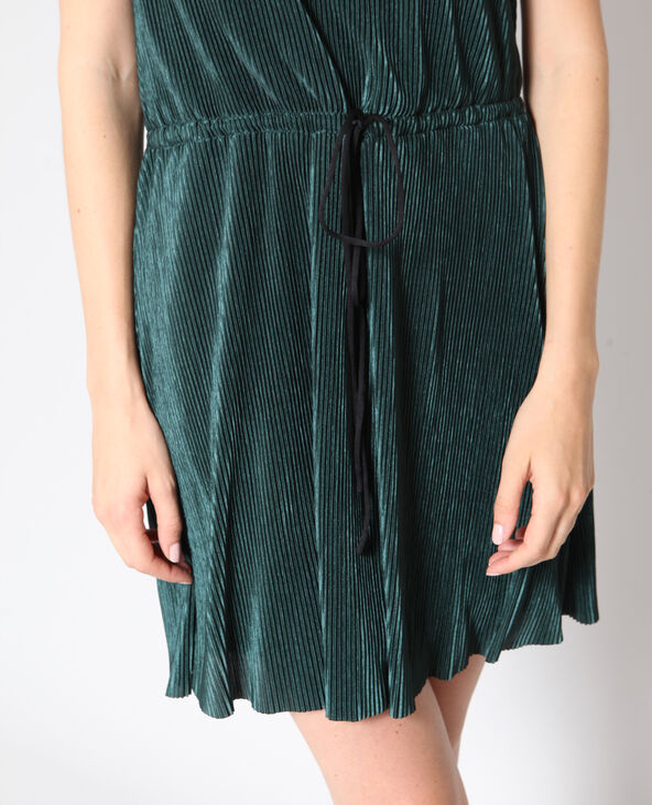 Robe plissée vert foncé - Pimkie