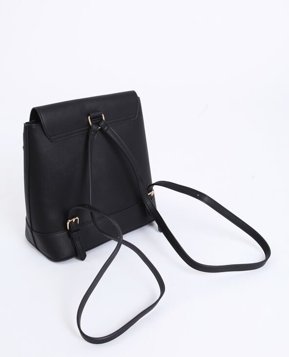 Sac à dos en simili cuir noir - Pimkie