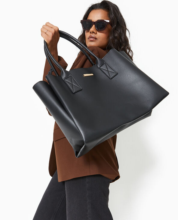 Sac cabas 3 compartiments noir - Pimkie