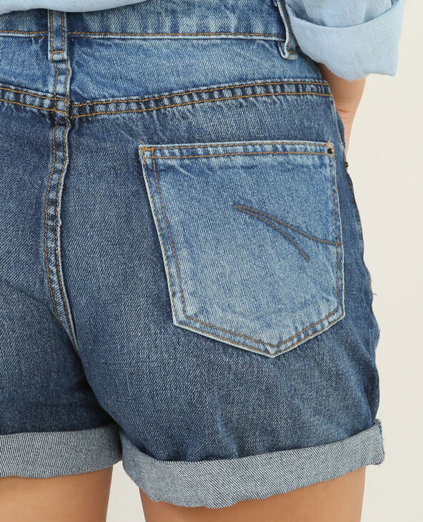 Short en jean à revers bleu - Pimkie