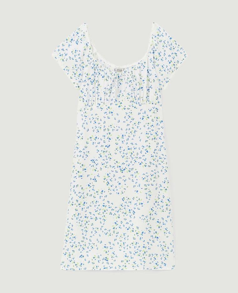 Robe courte avec fronces blanc - Pimkie