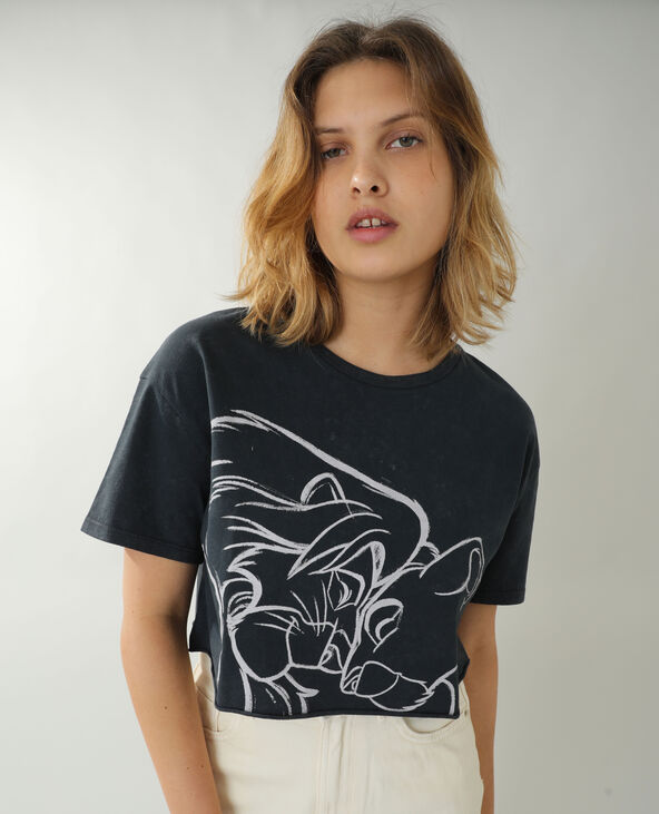 T-shirt cropped Le Roi Lion gris foncé - Pimkie