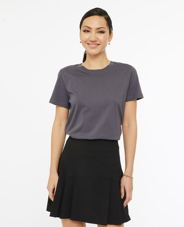 T-shirt basique col rond gris foncé - Pimkie