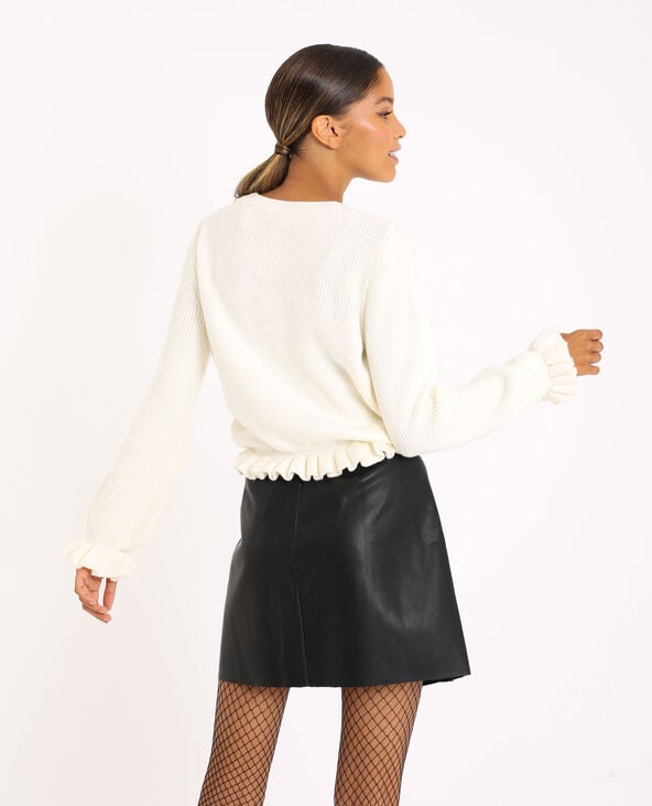 Pull volanté blanc - Pimkie