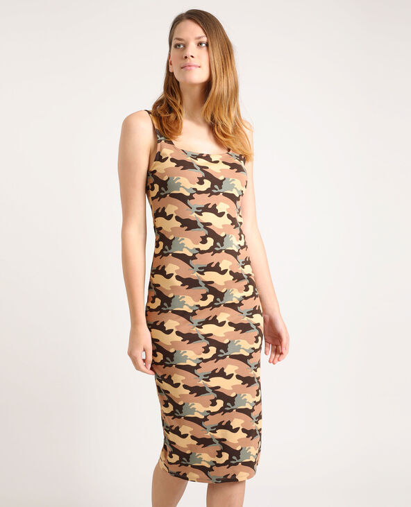 Robe moulante camouflage vert kaki - Pimkie
