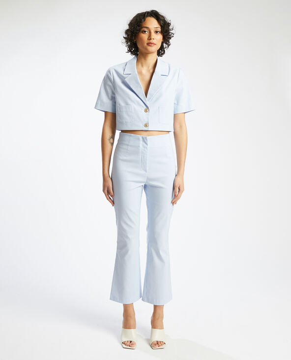 Pantalon flare cropped bleu - Pimkie