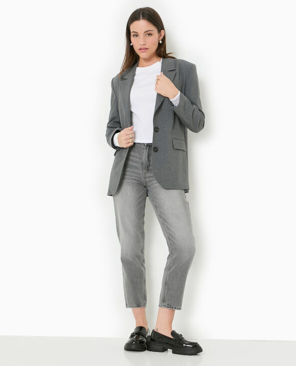 Jean mom taille haute gris clair - Pimkie