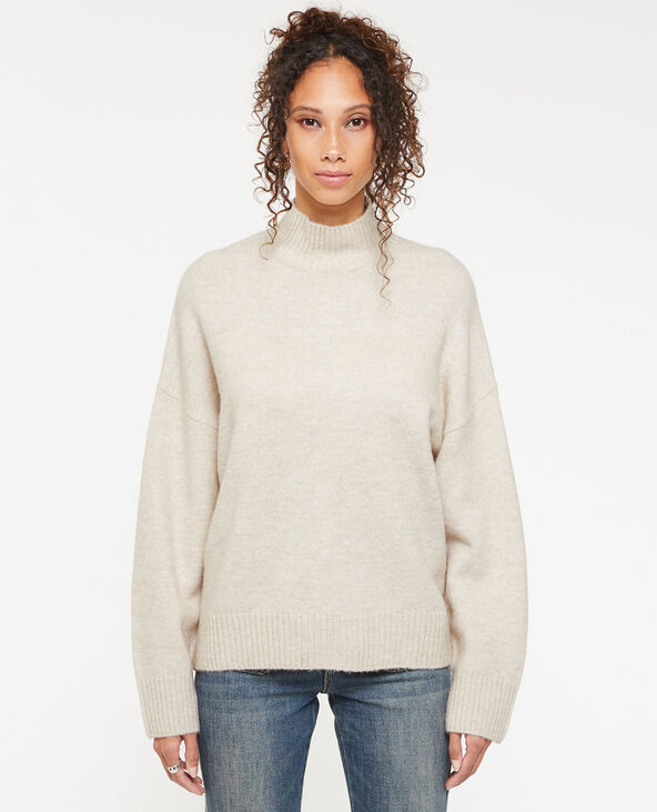 Pull oversize col montant beige - Pimkie