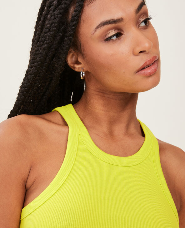 Débardeur maille côtelée jaune fluo - Pimkie