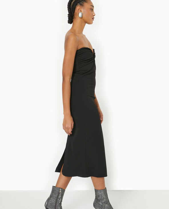 Robe longue bustier avec encolure cœur noir - Pimkie