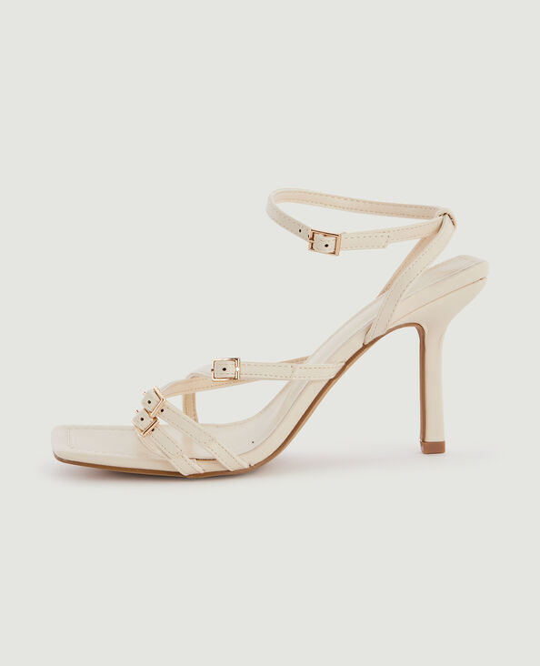 Sandales à brides boutés carrés beige - Pimkie