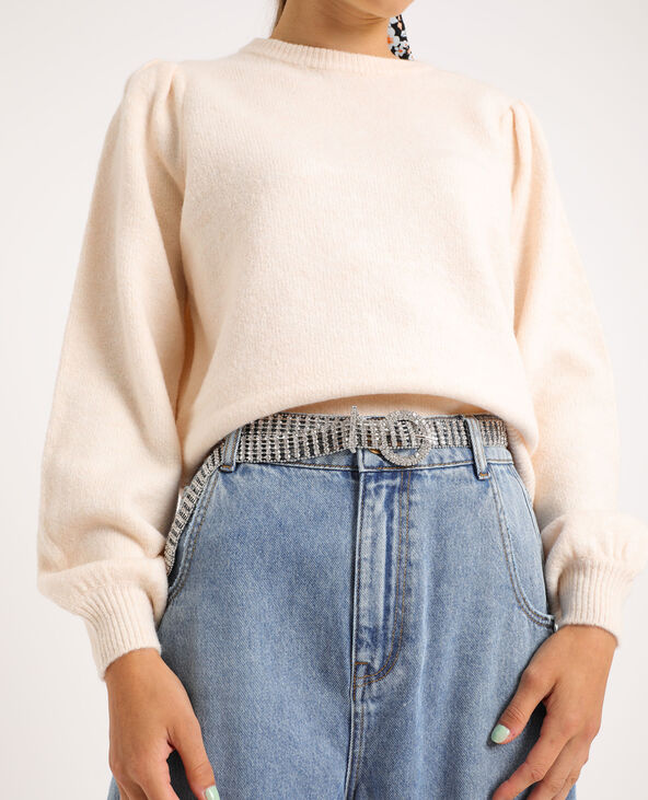 Pull manches bouffantes beige - Pimkie