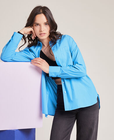 Chemise oversize manches longues bleu - Pimkie