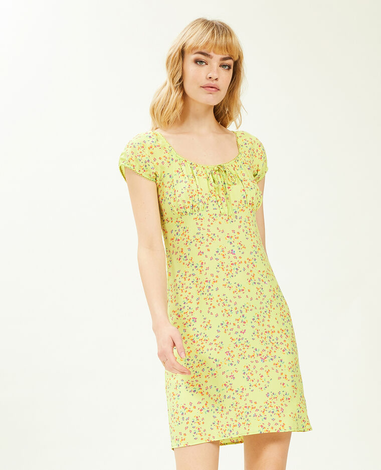 Robe courte avec fronces vert - Pimkie