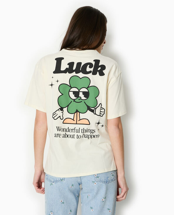 T-shirt oversize avec print devant et dos blanc - Pimkie