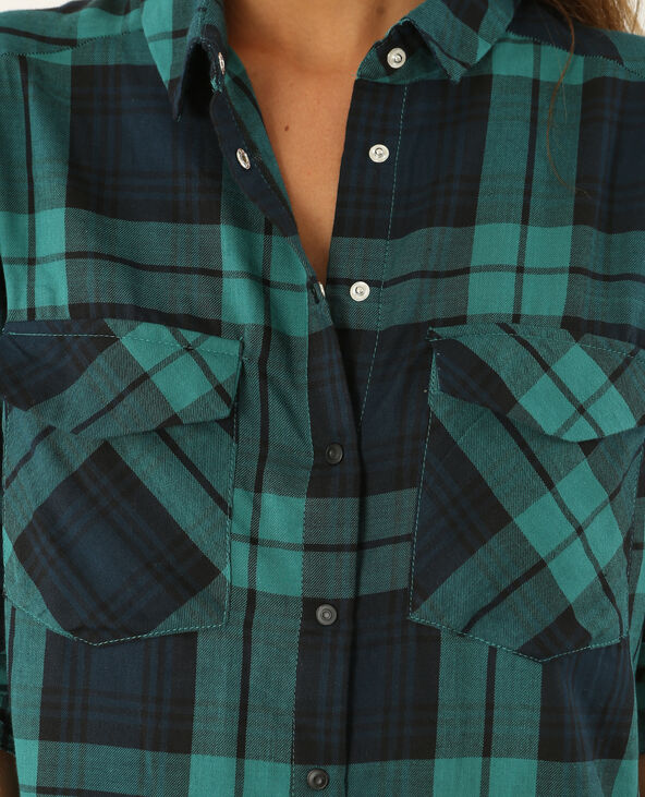 Chemise à carreaux verte femme clearance