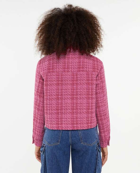 Veste courte et droite en tweed rose - Pimkie