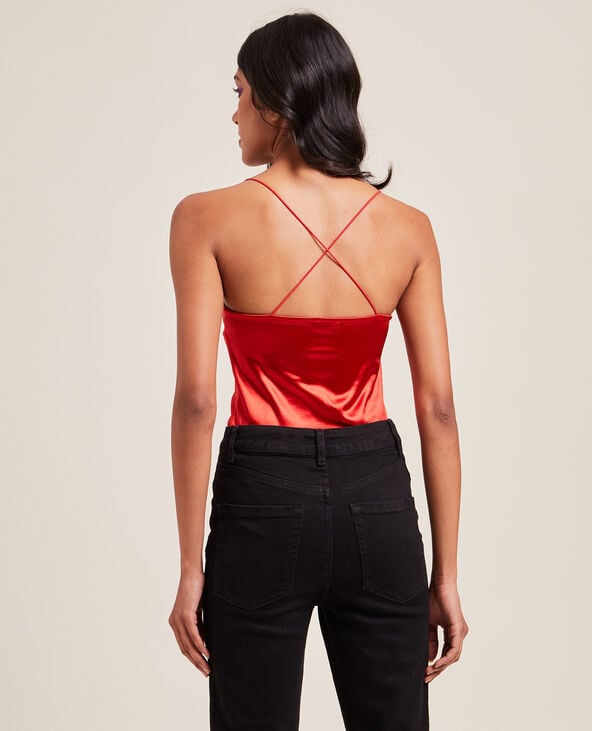 Body en maille satinée rouge - Pimkie