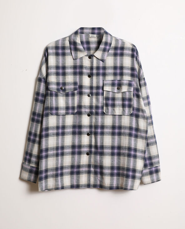 Chemise oversized à carreaux blanc - Pimkie