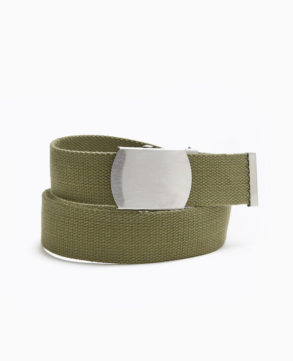 Ceinture en canvas avec boucle métallique vert kaki - Pimkie