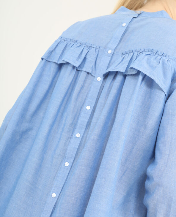 Blouse volantée bleu - Pimkie