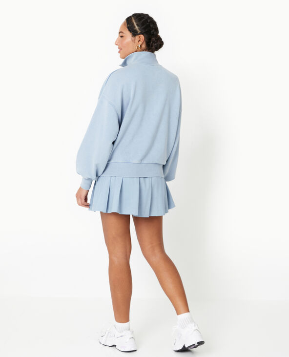 Sweat col camionneur avec effet délavé bleu - Pimkie