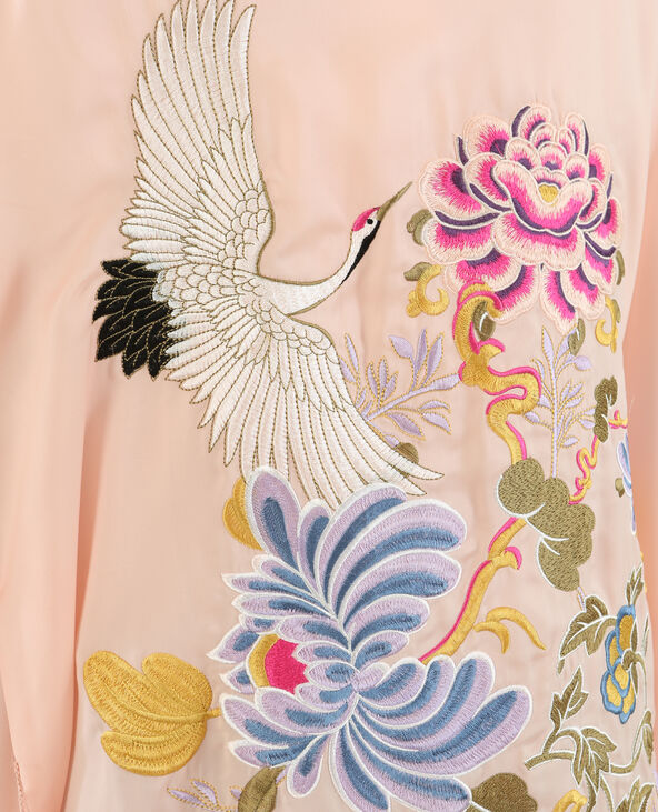 Long kimono satiné rose clair - Pimkie