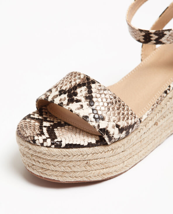 Sandales plateforme python beige - Pimkie