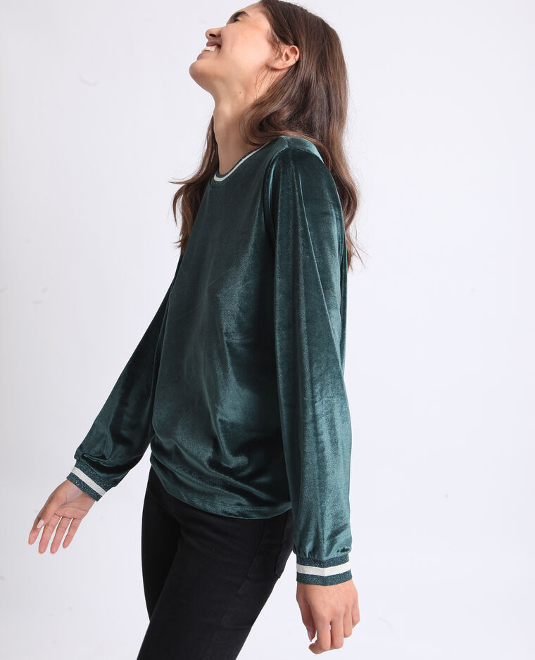 Sweat velours vert foncé - Pimkie