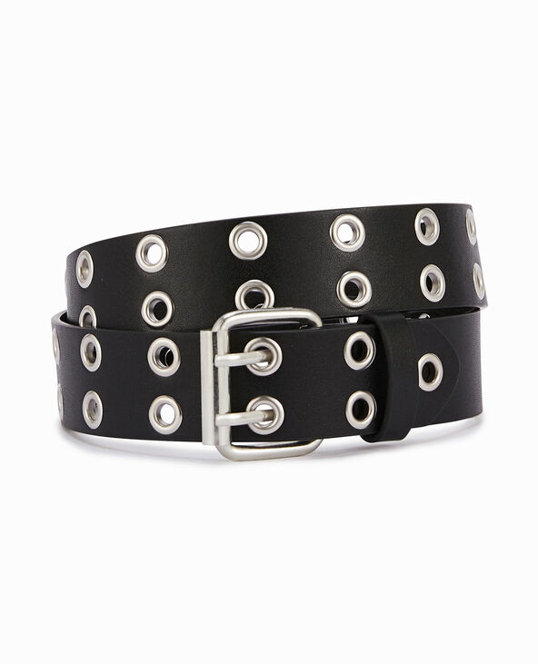 Ceinture avec œillets métalliques noir - Pimkie