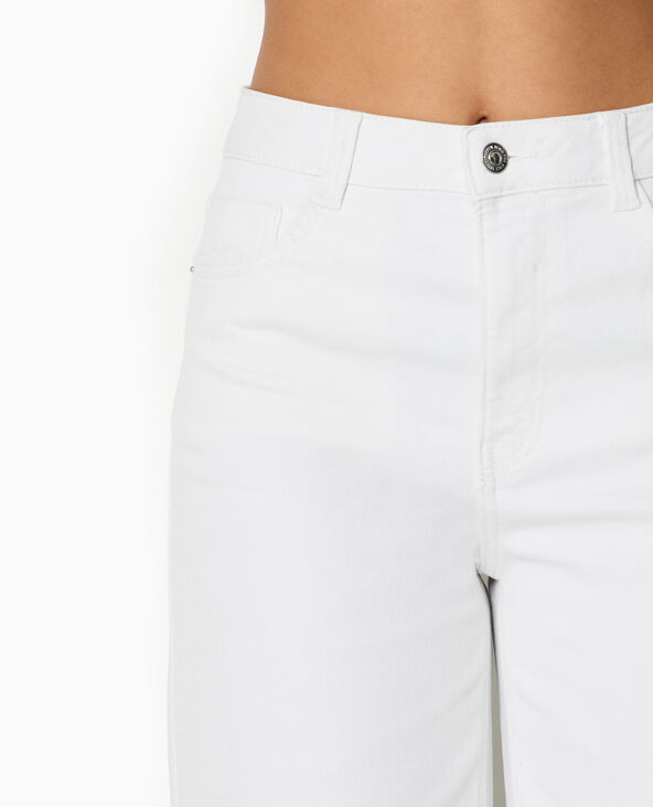 Jean wide taille haute bas coupés blanc - Pimkie
