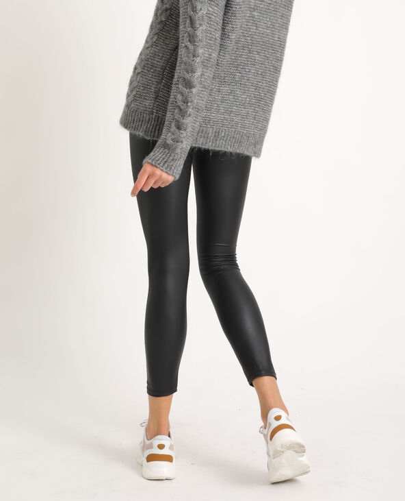 Legging simili store cuir noir