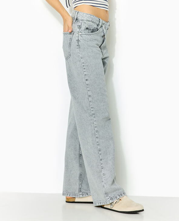 Jean wide taille croisée blanc - Pimkie