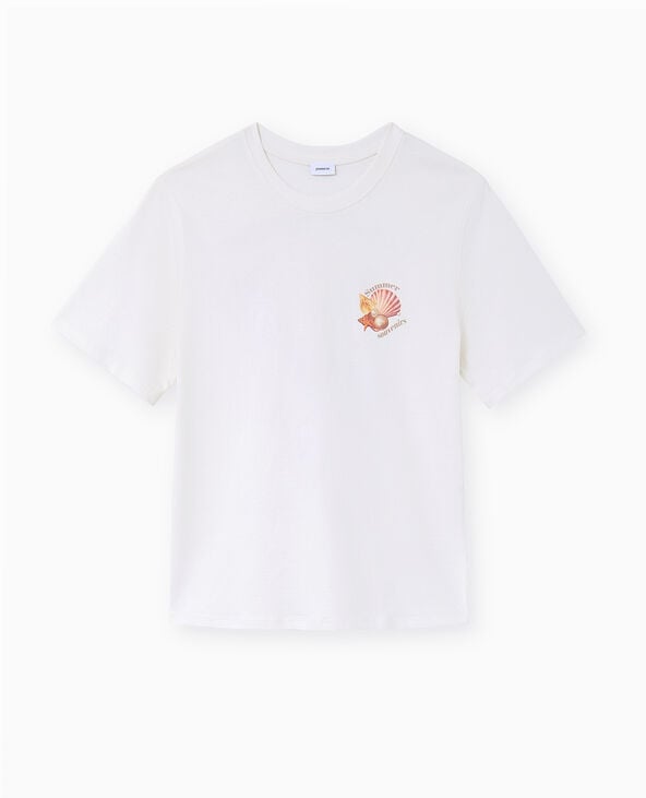 T-shirt oversize print poitrine et dos blanc - Pimkie
