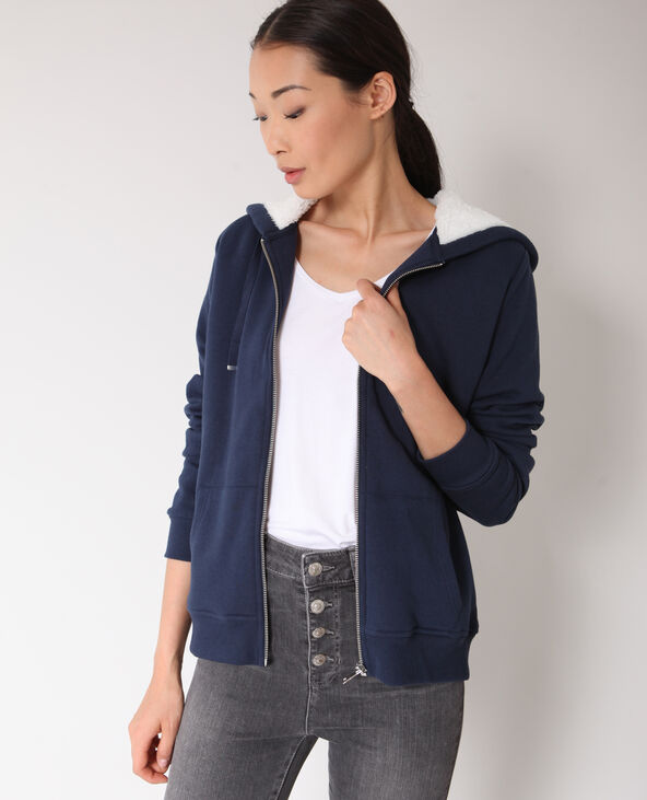 Sweat zippé bleu marine - Pimkie