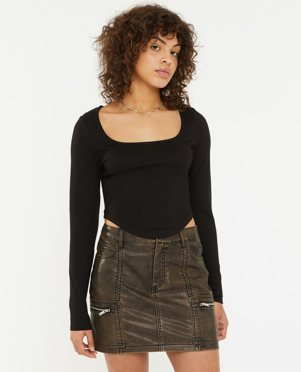 Top court manches longues noir - Pimkie