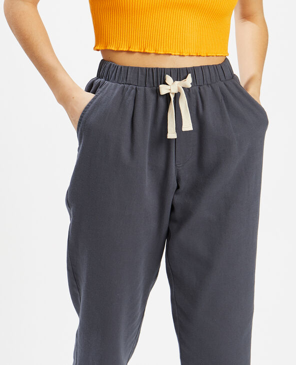 Pantalon taille élastiquée gris foncé - Pimkie