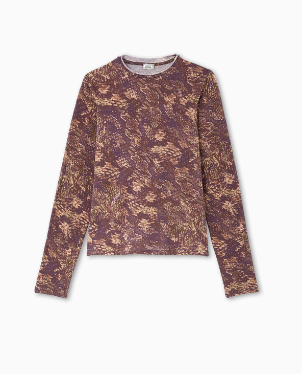 Top manches longues motif python orange - Pimkie