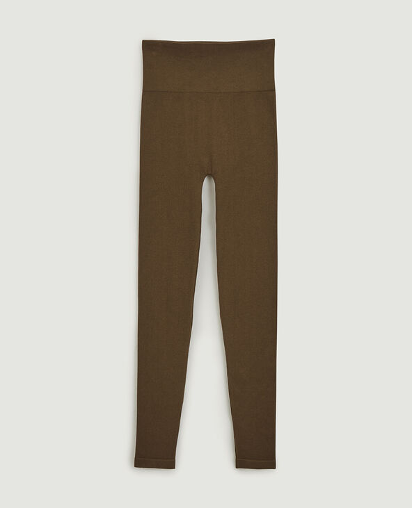 Legging en maille côtelée sans couture marron - Pimkie