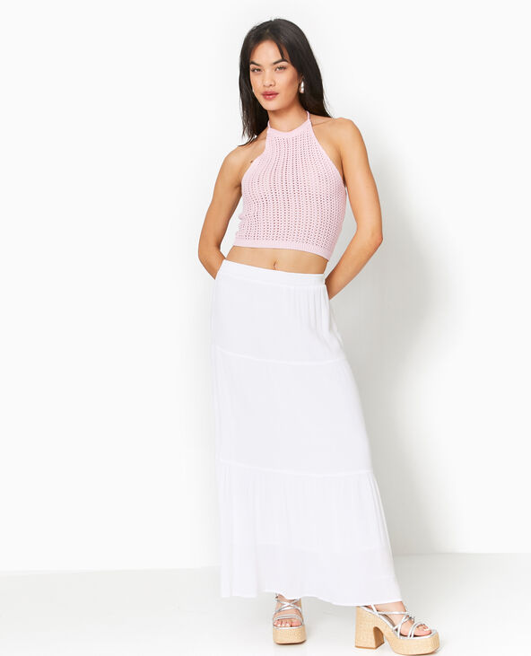 Dos-nu en maille ajourée Rose poudré - Pimkie