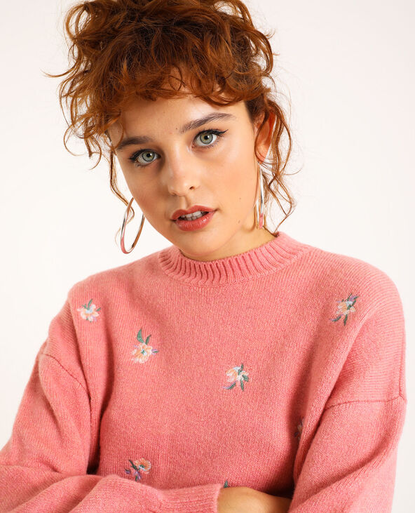 Pull brodé rose - Pimkie