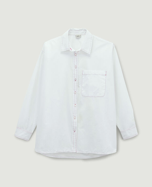 Chemise oversize manches longues blanc - Pimkie